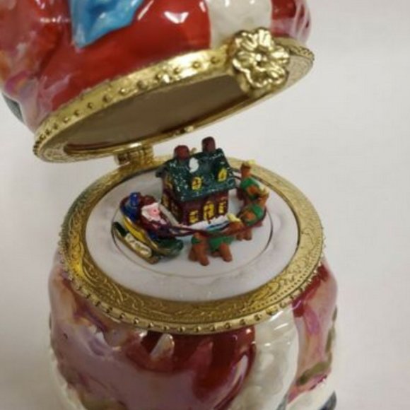 Mr Christmas Musical Ornaments Trinket Box Musical Music Animated Set of 5 - Picture 6 of 7
